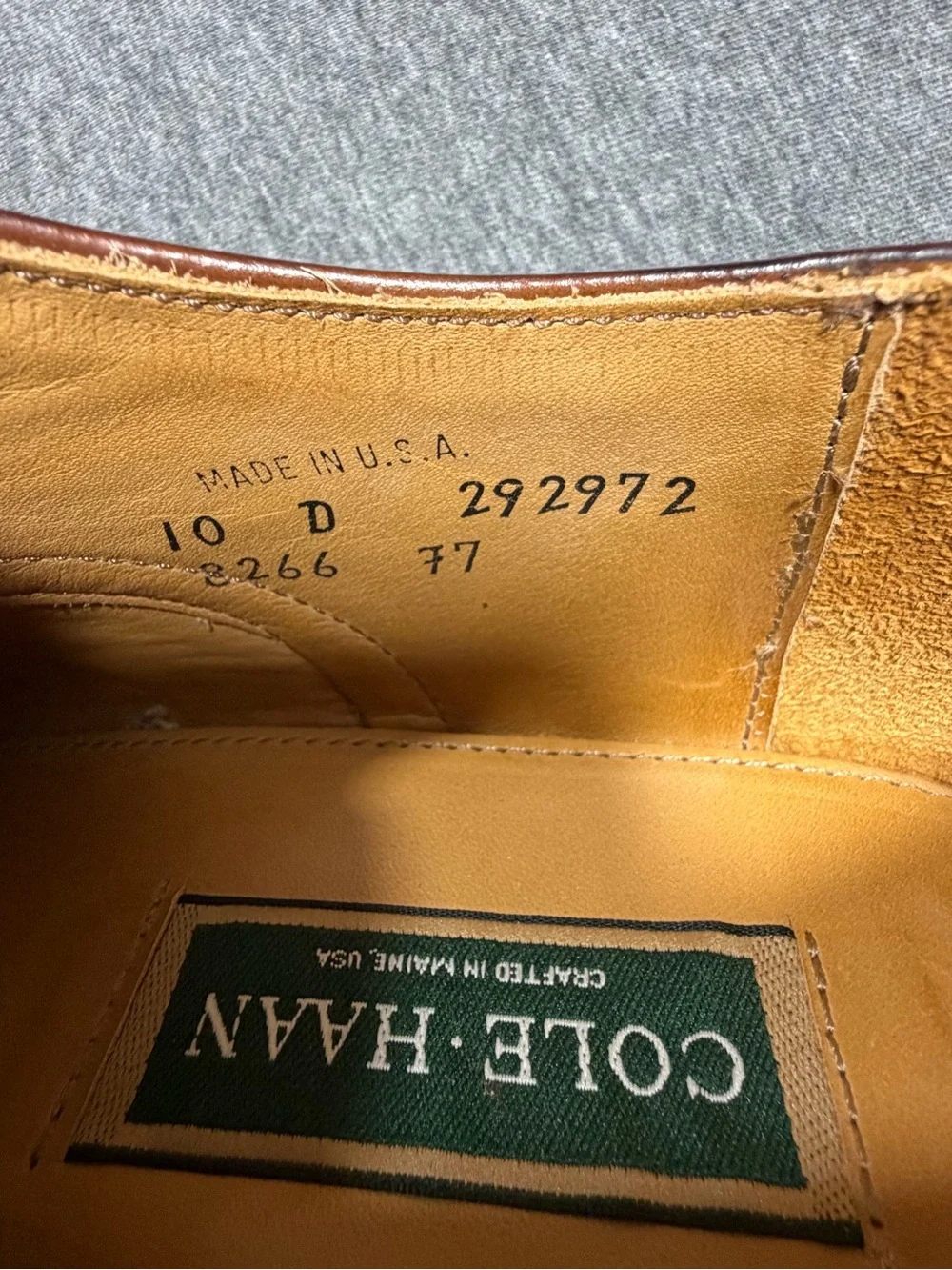 Vintage Cole Haan Men's Brown Leather Wingtip Oxfords 10D Made in USA - Picture 7 of 7